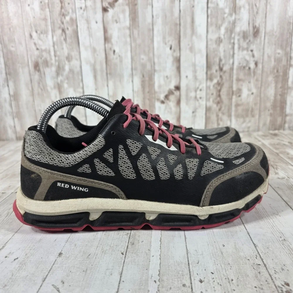 Red Wing 2339 Womens Black Grey Pink Safety Toe Work Shoes Sneakers Size 8.5